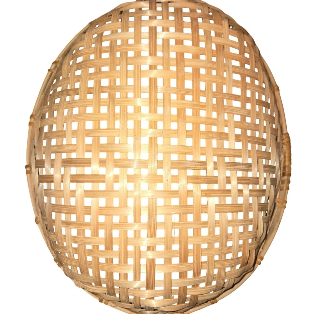 Unbranded Woven Bamboo Nesting Baskets Set of 6 Oval Brown Boho Wall Decor Trays